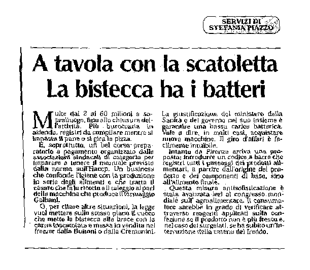 Articolo: A tavola con la scatoletta