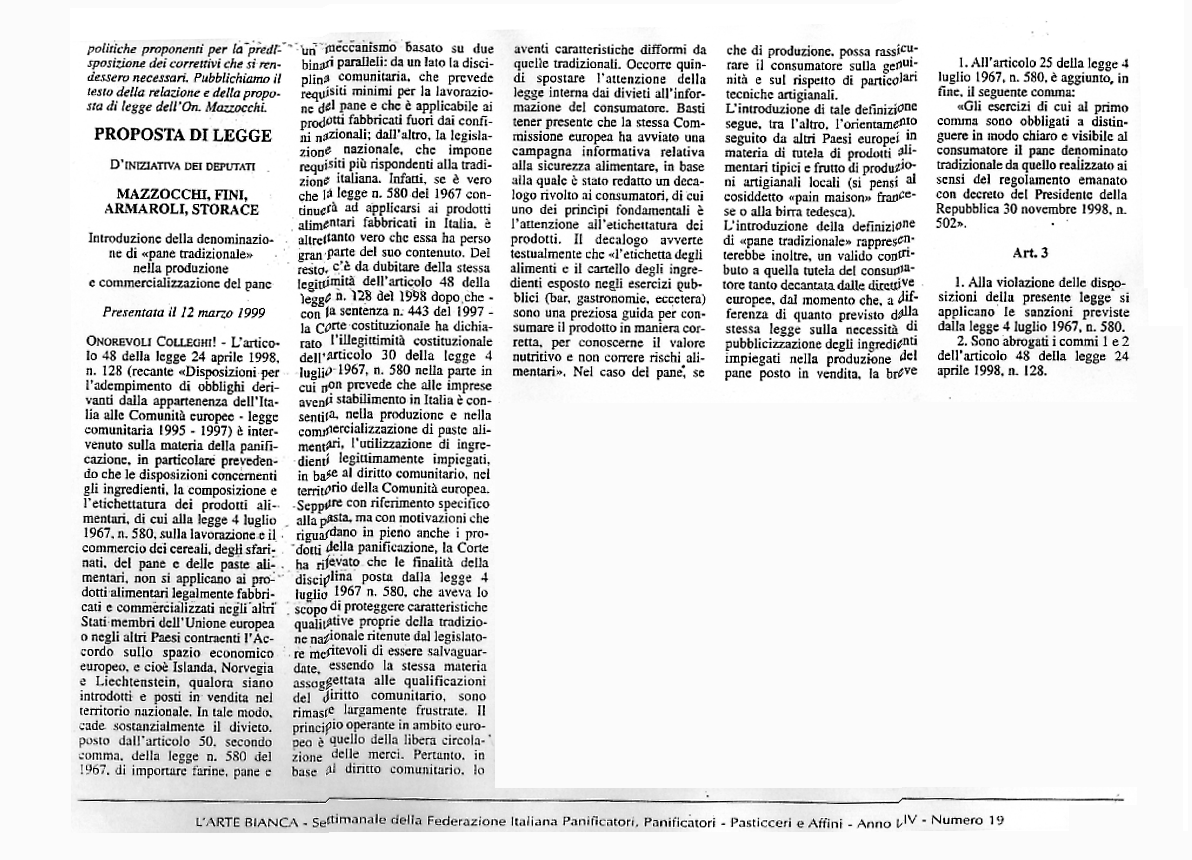 proposta di legge-panificatori